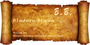 Blauhorn Blanka névjegykártya